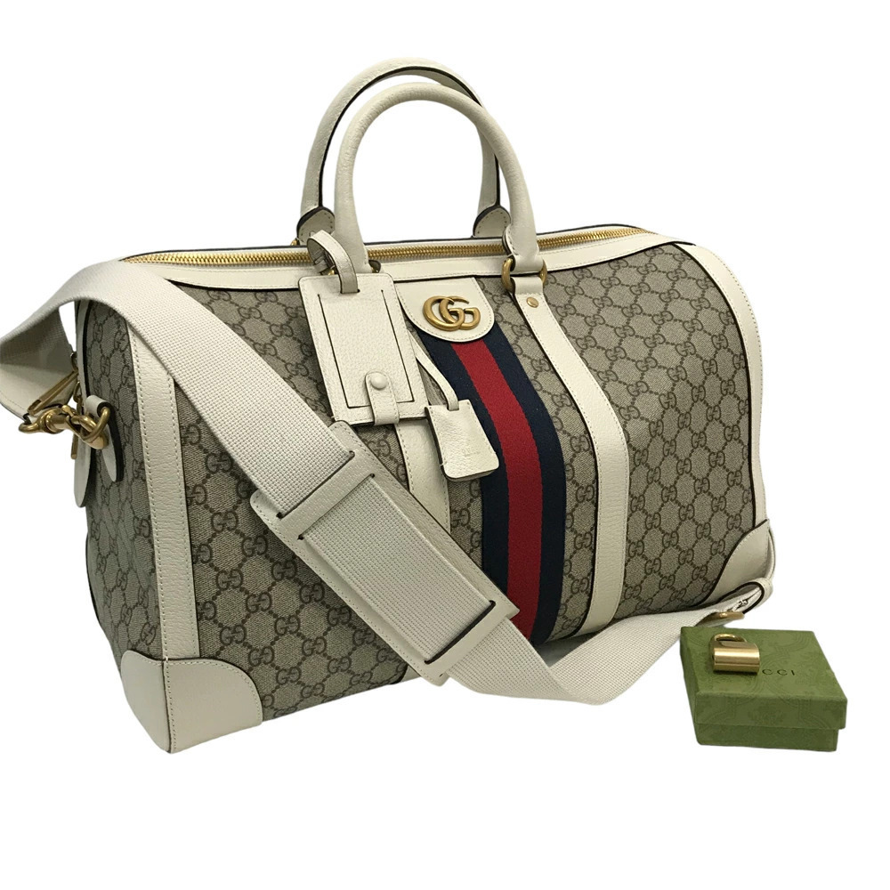 Gucci Duffle Bag Boston Shoulder Crossbody Sherry GG Logo